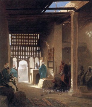  orientalista Pintura al %C3%B3leo - Interior de un café morisco orientalista árabe Charles Theodore Frere
